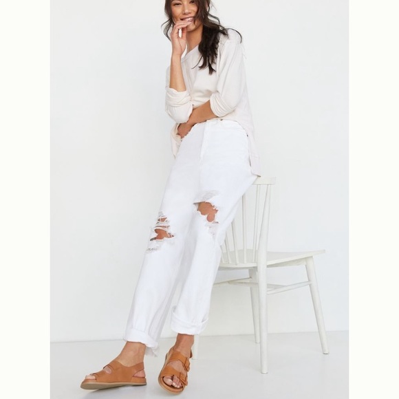 Agolde Denim - Agolde 90s Jeans white distressed denim